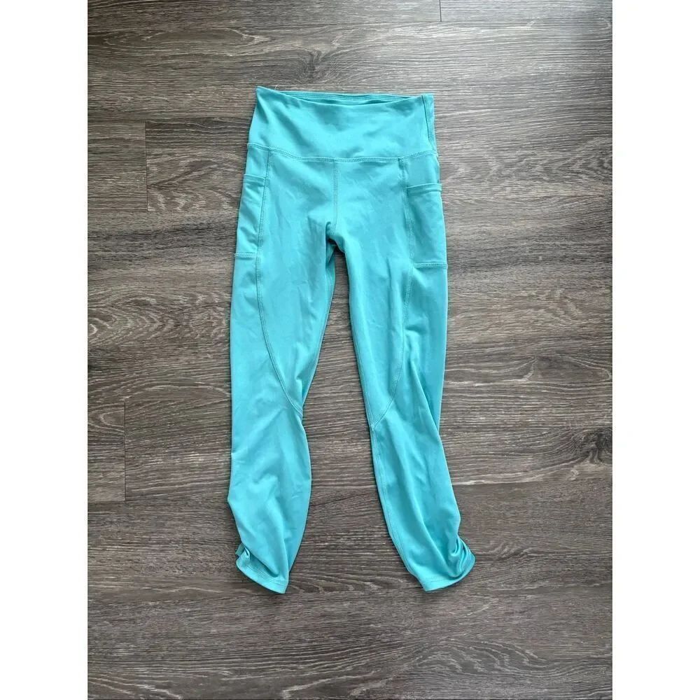 Bally Total Fitness For Women Teal Aqua Ankle Leggings Size Small